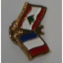 PIN'S NATIONS UNIES Drapeaux France et Liban